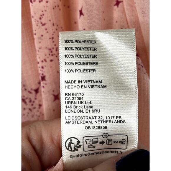 NWT Free People Stars Align blouse in pink combo, size S - Picture 9 of 12